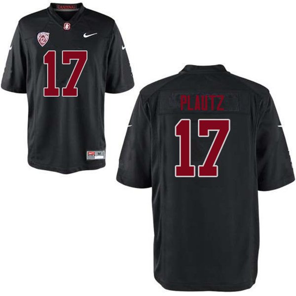 Men #17 Dylan Plautz Stanford Cardinal College Football Jerseys Sale-Black